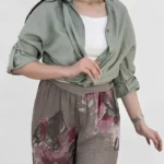 شلوار گلدار زنانه لینن ایتالیایی