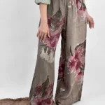 شلوار زنانه لینن ایتالیایی گلدار